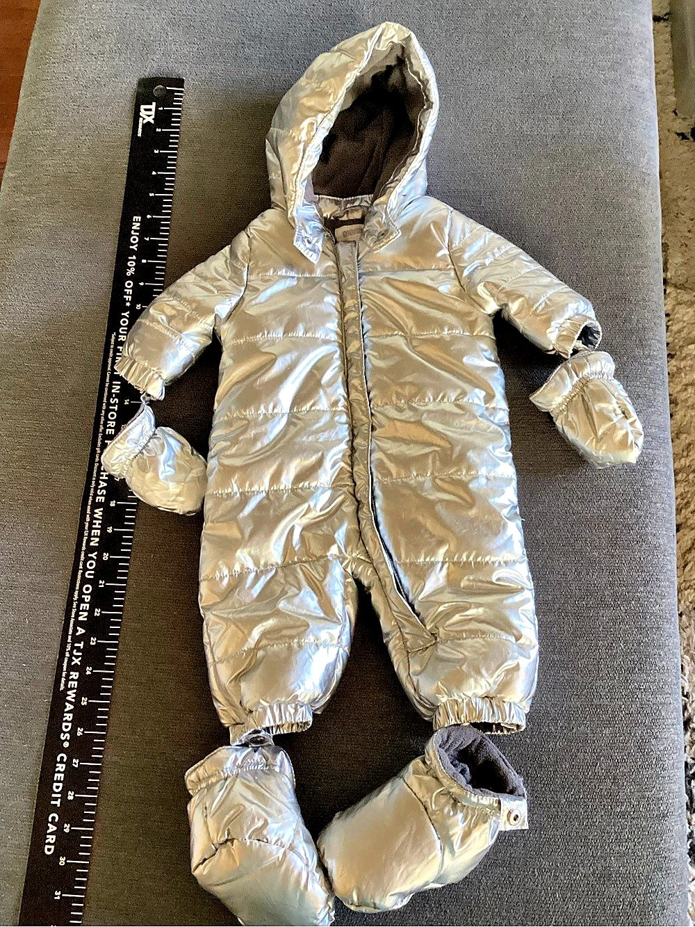 Gymboree Baby Silver Snowsuit Size 0-3 Months